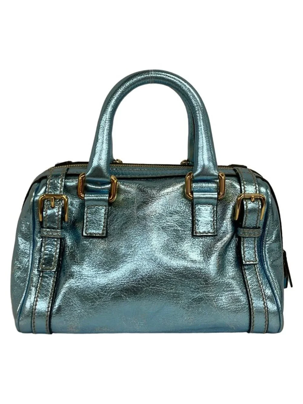 Dolce & Gabbana Handbag Blue Mini Boston Leather